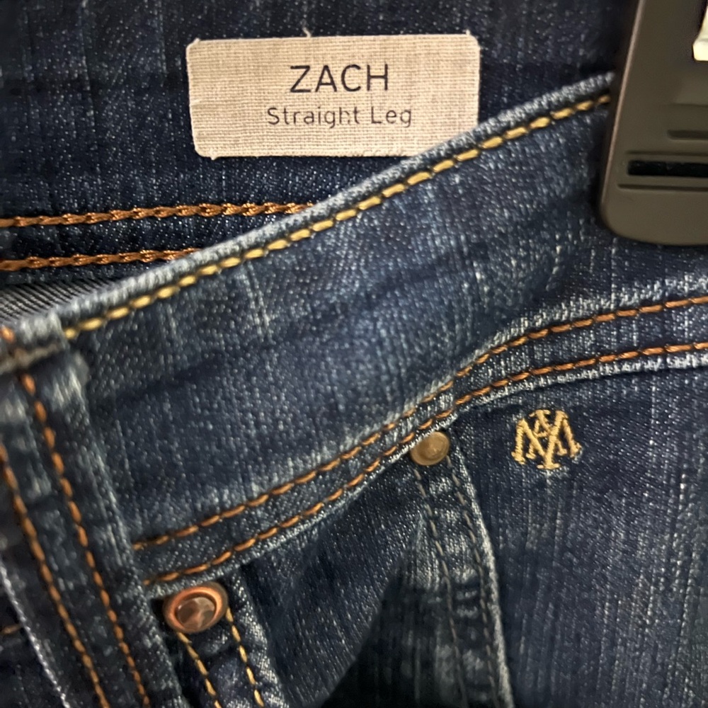 Mavi Blue Denim Men’s 32/32 Jeans with Detailed Accents Zach Straight Leg - Picture 5 of 9